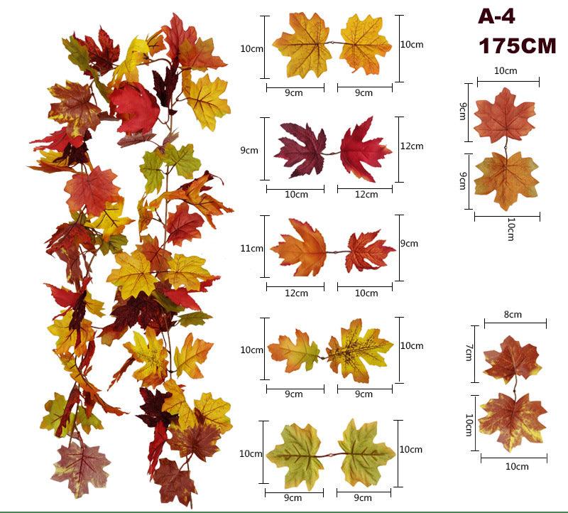 Halloween Autumn Simulation Maple Leaf Home Wall Hanging Vine